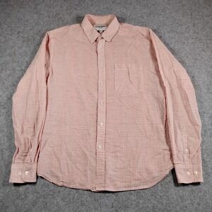 Corridor New York Mens Pink Micro Check Button Down Cotton Shirt Small AW18